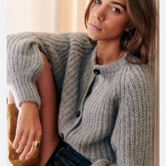Sezane Sweaters - Sezane Emile Cardigan in Mottled Grey Medium NWOT